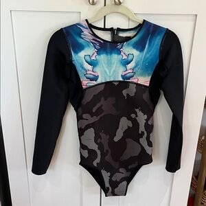 Source Unknown Blue and Black Women Swim One Piece 1mm neoprene swim/surf suit